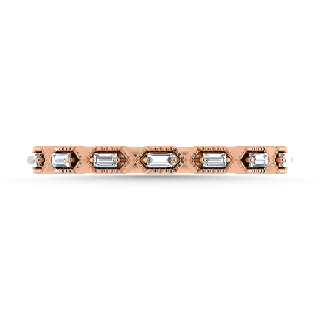 Diamond 1/10 Ct.Tw. Stack Band in 10K Rose Gold