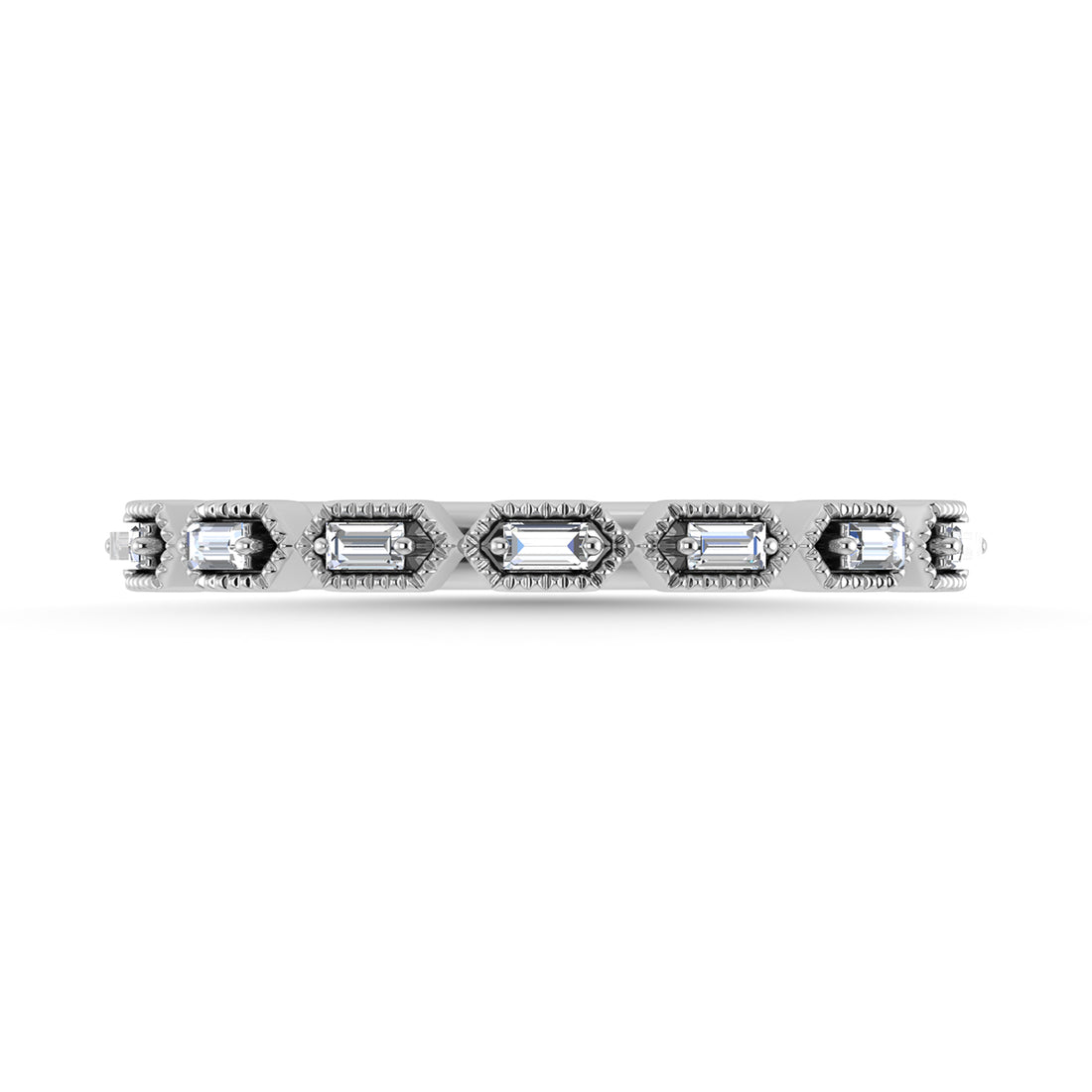 Diamond 1/10 Ct.Tw. Stack Band in 10K White Gold