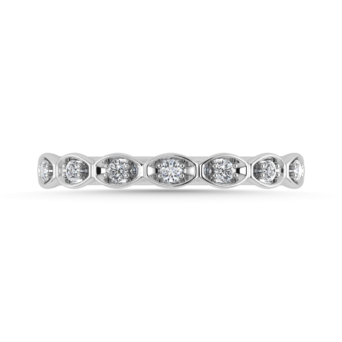 Diamond 1/10 Ct.Tw. Stack Band in 10K White Gold