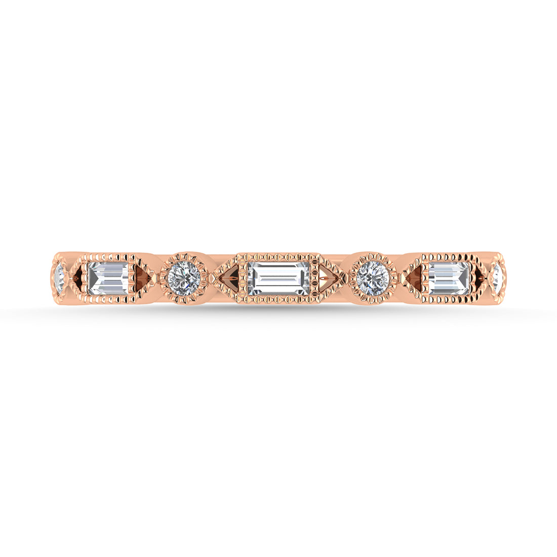 Diamond 1/6 Ct.Tw. Stack Band in 10K Rose Gold