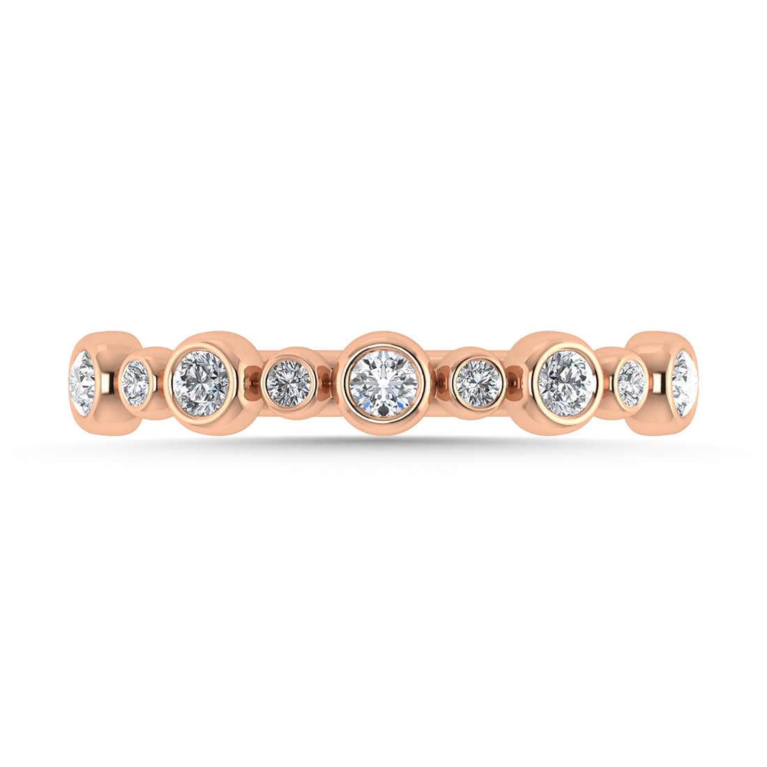 Diamond 1/5 Ct.Tw. Stack Band in 10K Rose Gold