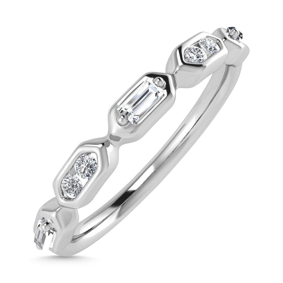 Diamond 1/6 Ct.Tw. Stack Band in 14K White Gold