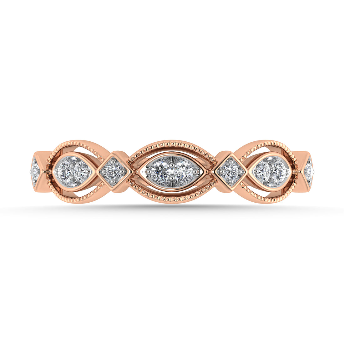 Diamond 1/6 Ct.Tw. Stack Band in 14K Rose Gold