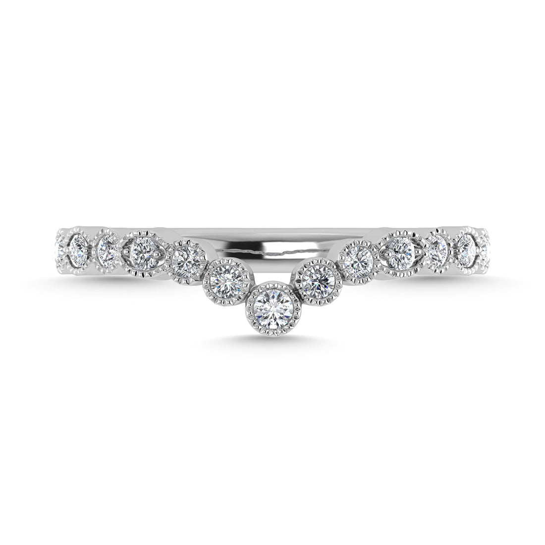 Diamond 1/8 Ct.Tw. Chevron Band in 14K White Gold