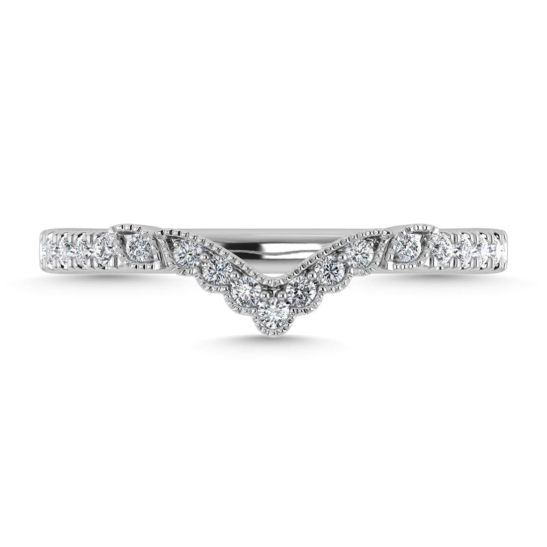 Diamond 1/5 Ct.Tw. Chevron Band in 14K White Gold