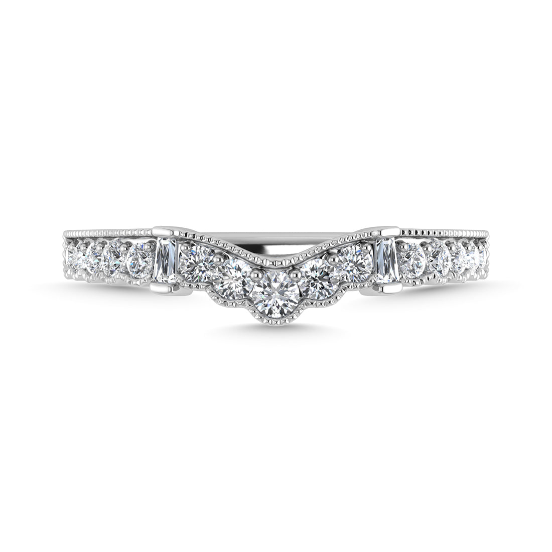 Diamond 1/3 Ct.Tw. Chevron Band in 10K White Gold