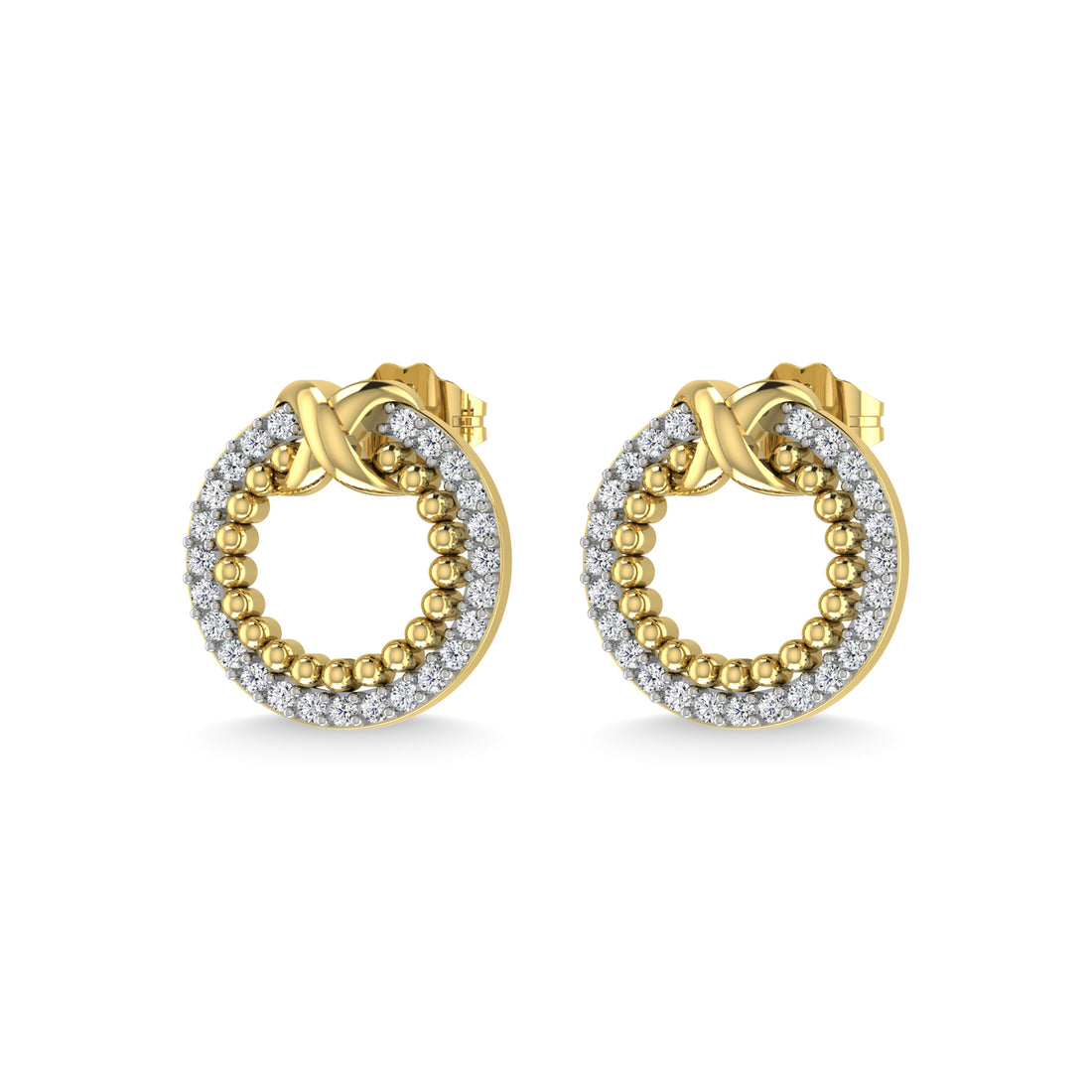 10K Yellow Gold Diamond 1/4 Ct.Tw. Fashion Earrings