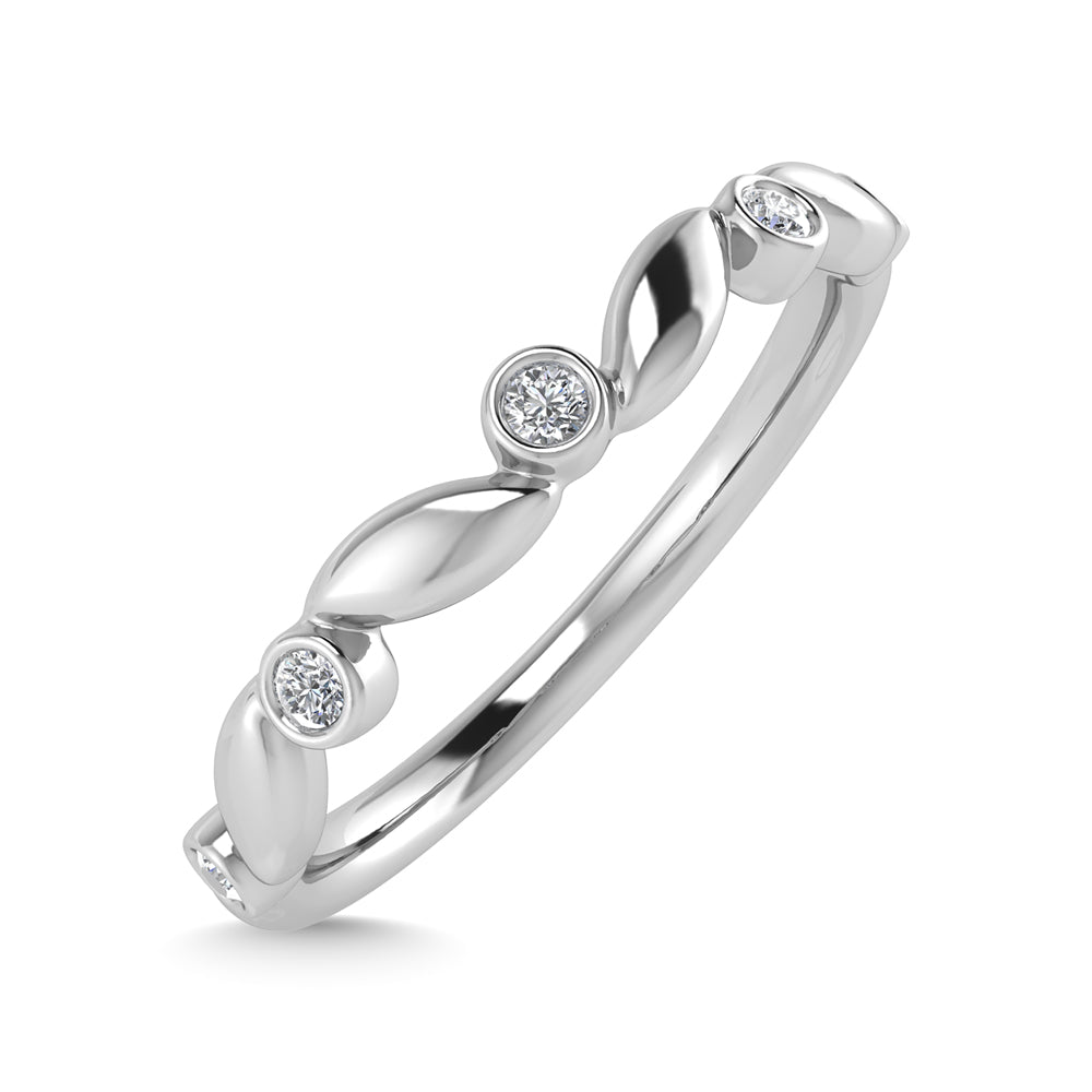 10K White Gold Diamond 1/20 Ct.Tw. Stackable Ring