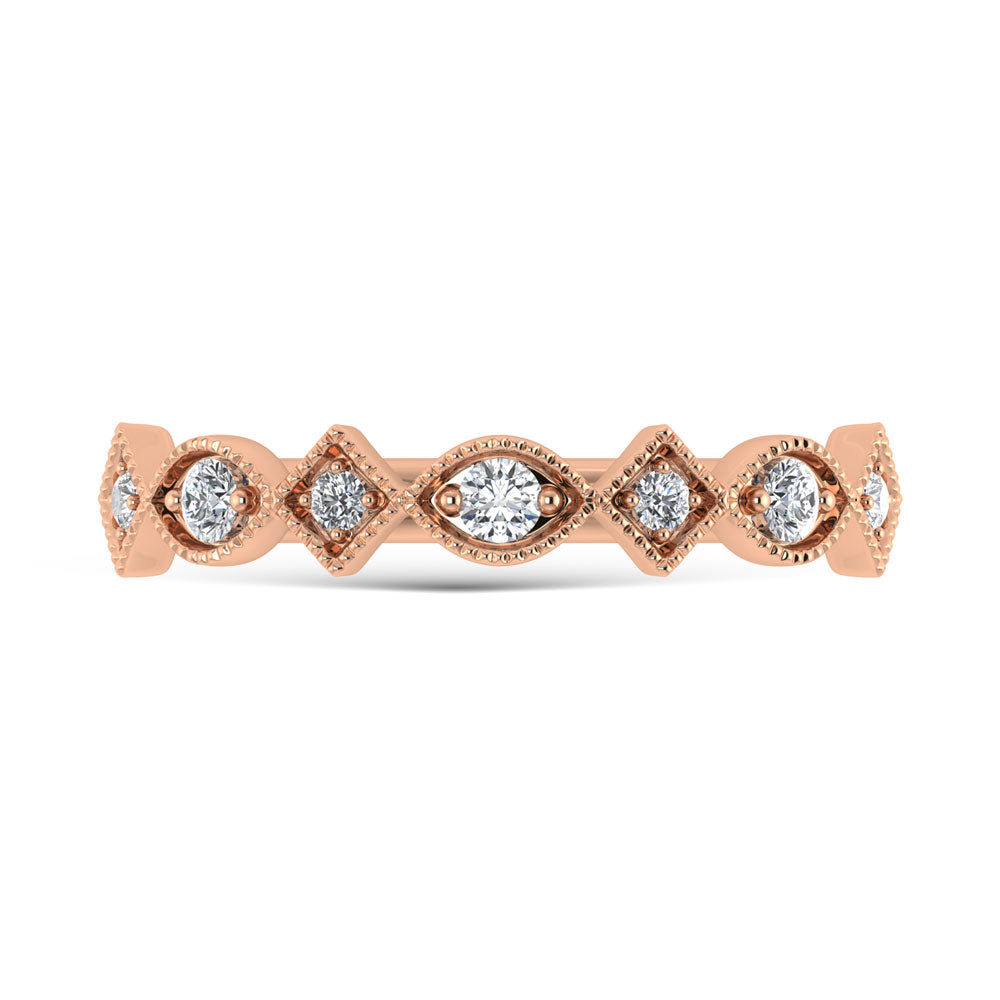 14K Rose Gold Diamond 1/8 Ct.Tw. Stackable Band