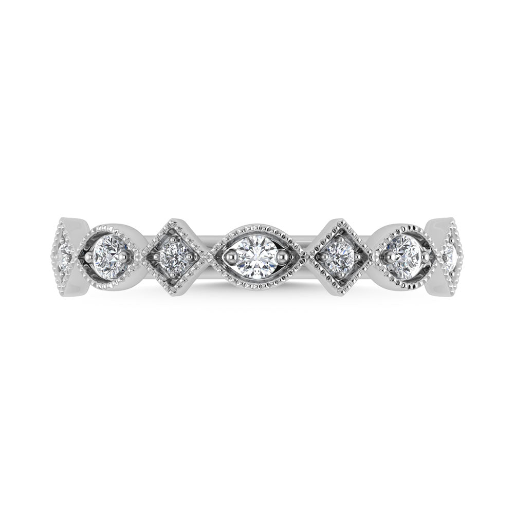 14K White Gold Diamond 1/8 Ct.Tw. Stackable Band