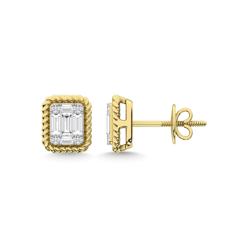 14K Yellow Gold Diamond 1/5 Ct.Tw. Fashion Earrings