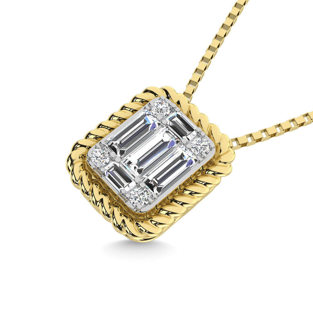 14K Yellow Gold Diamond 1/10 Ct.Tw. Fashion Pendant