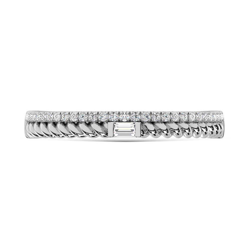 14K White Gold Diamond  1/6 Ct.Tw. Stack Band