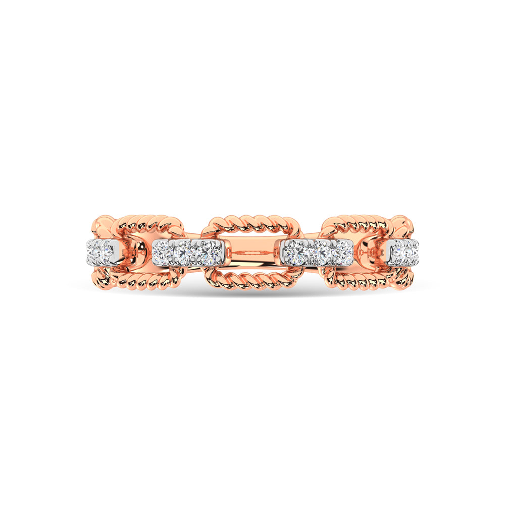 14K Rose Gold Diamond 1/6 Ct.Tw. Fashion Ring