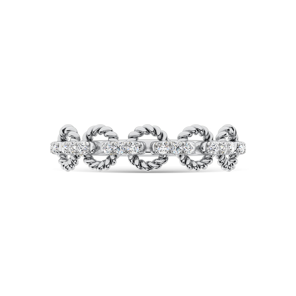 14K White Gold Diamond 1/6 Ct.Tw. Stackable Ring