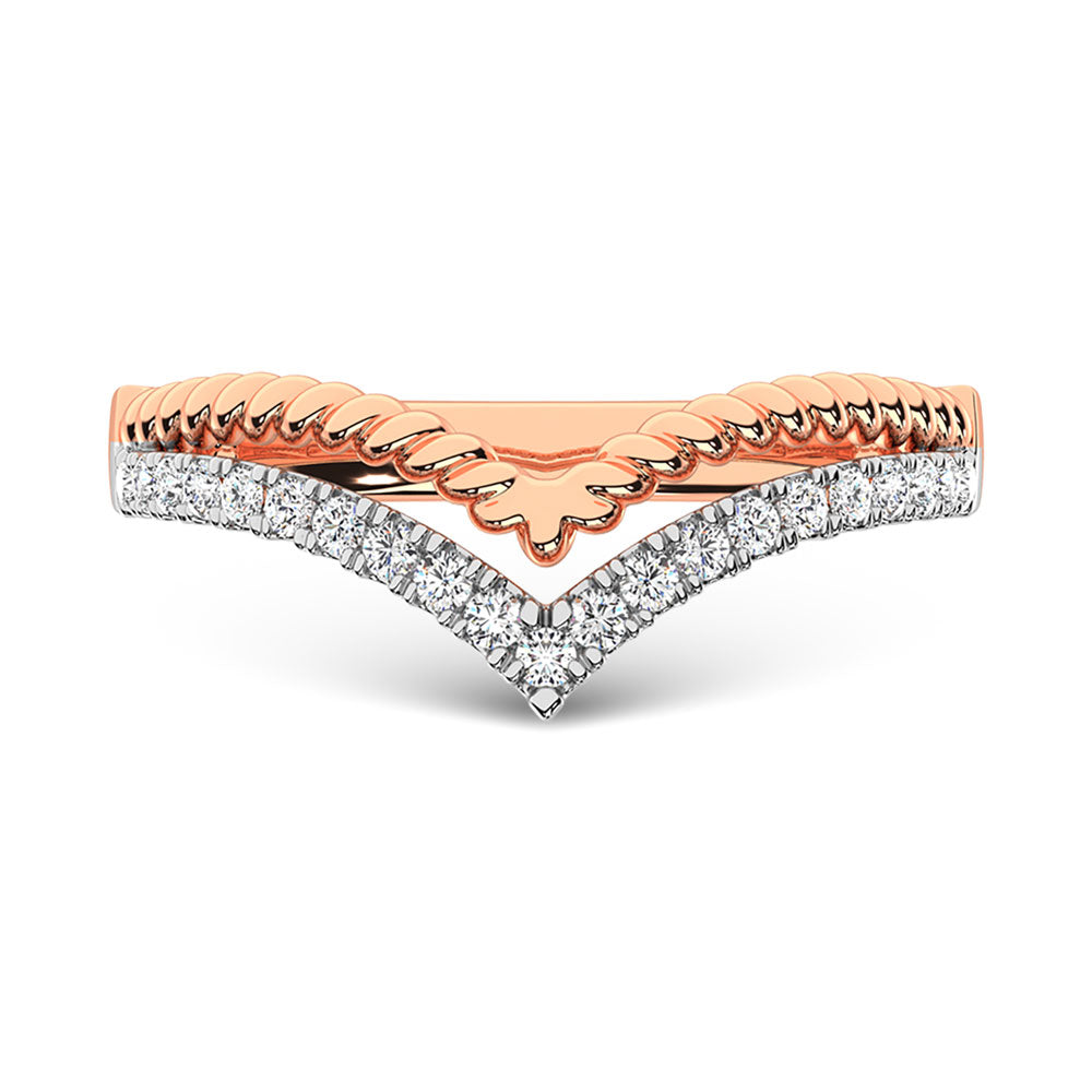 14K Rose Gold Diamond  1/4 Ct.Tw. Stack Band