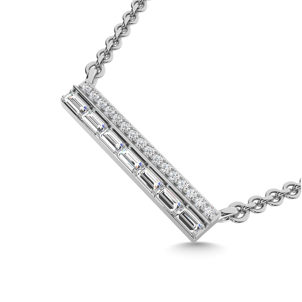 14K White Gold Diamond 1/5 Ct.Tw. Fashion Necklace