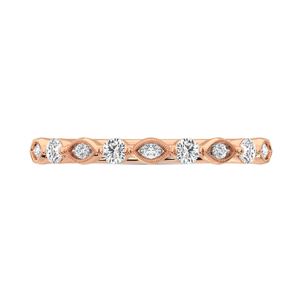 14K Rose Gold Diamond  1/5 Ct.Tw. Stack Band