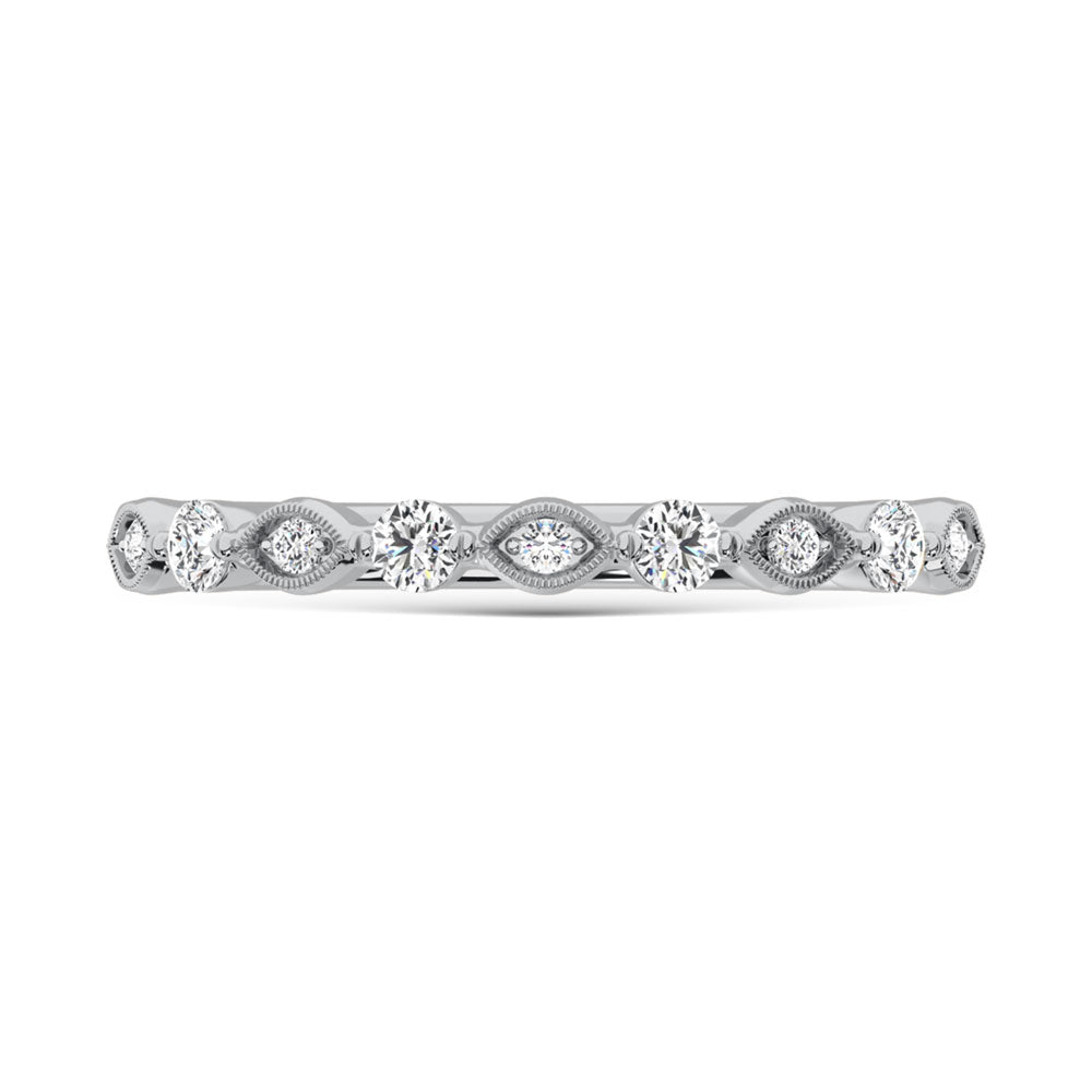 14K White Gold Diamond  1/5 Ct.Tw. Stack Band