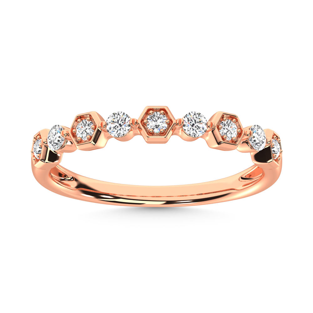 14K Rose Gold Diamond  1/4 Ct.Tw. Stack Band