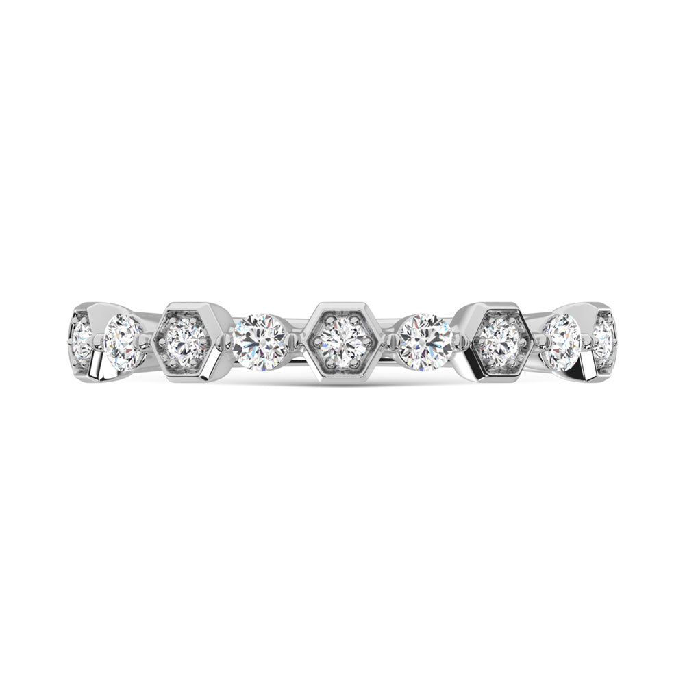 14K White Gold Diamond  1/4 Ct.Tw. Stack Band