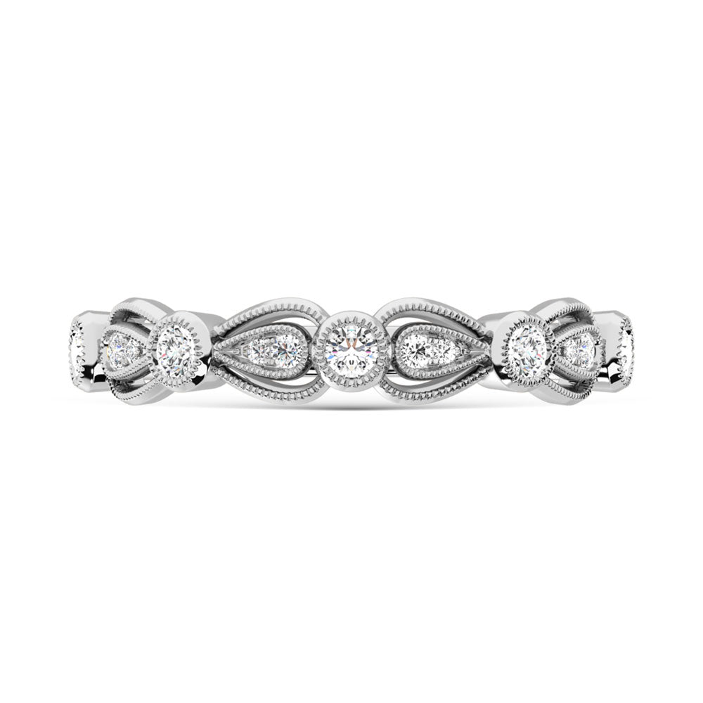 14K White Gold Diamond  1/4 Ct.Tw. Stack Band