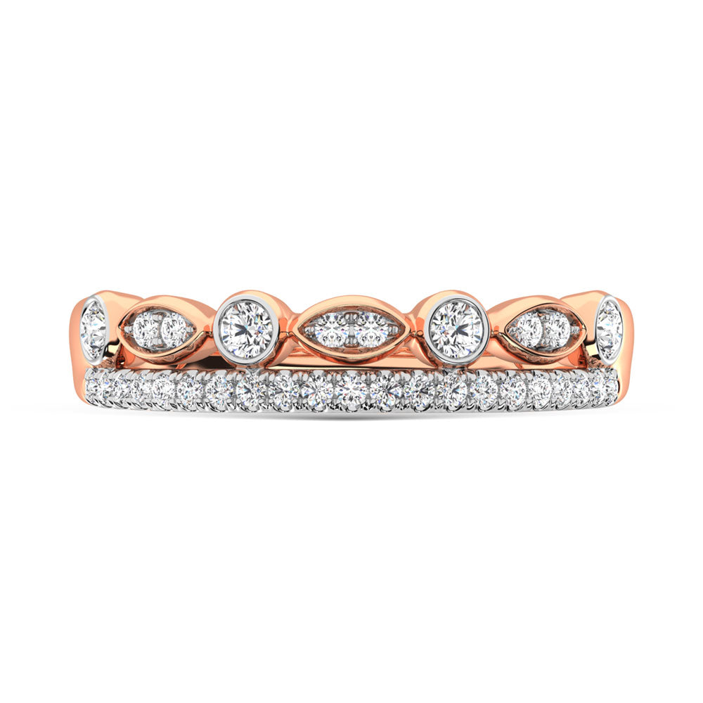 14K Rose Gold Diamond 1/3 Ct.Tw. Stackable Ring