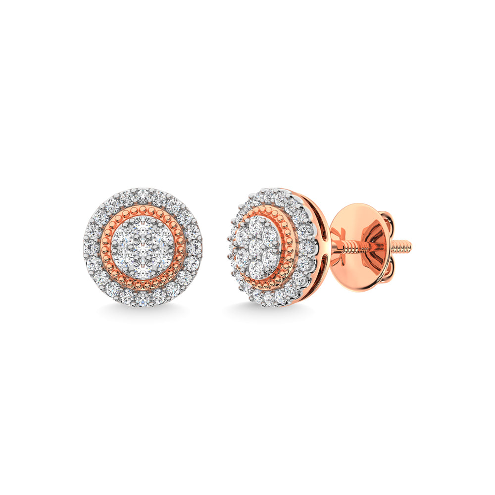 14K Rose Gold Diamond 1/2 Ct.Tw. Fashion Earrings