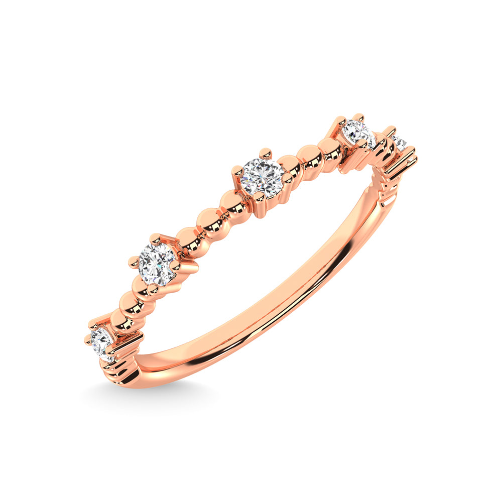 14K Rose Gold Diamond 1/10 Ct.Tw. Stackable Band