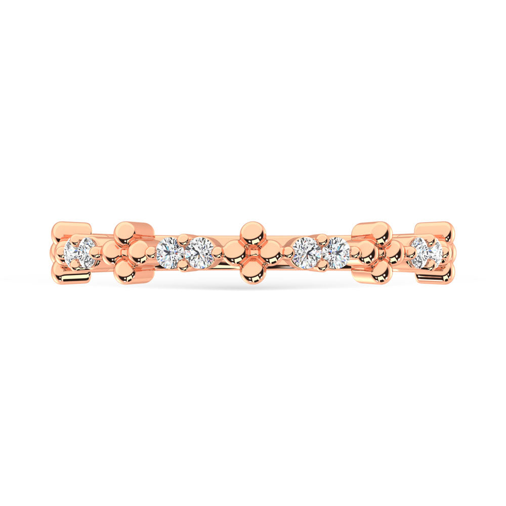 14K Rose Gold Diamond 1/6 Ct.Tw. Stackable Ring