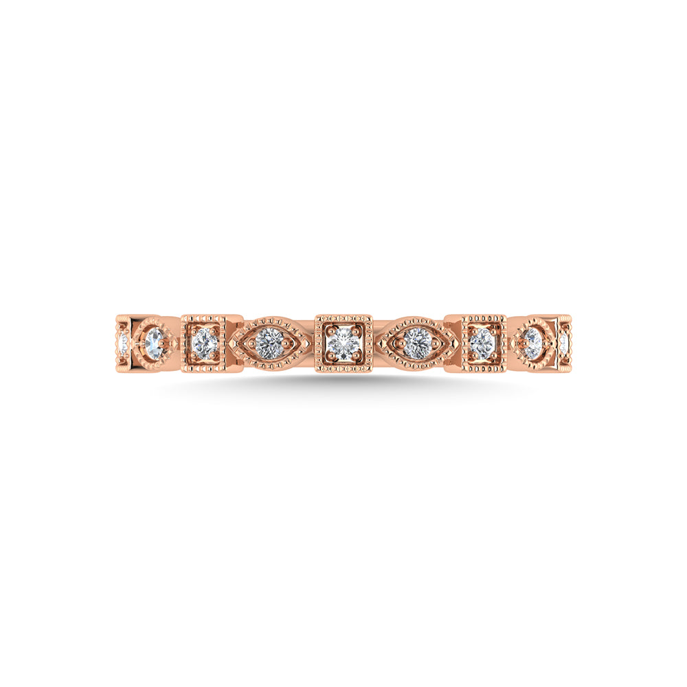 10K Rose Gold Diamond 1/10 Ct.Tw. Stackable Band