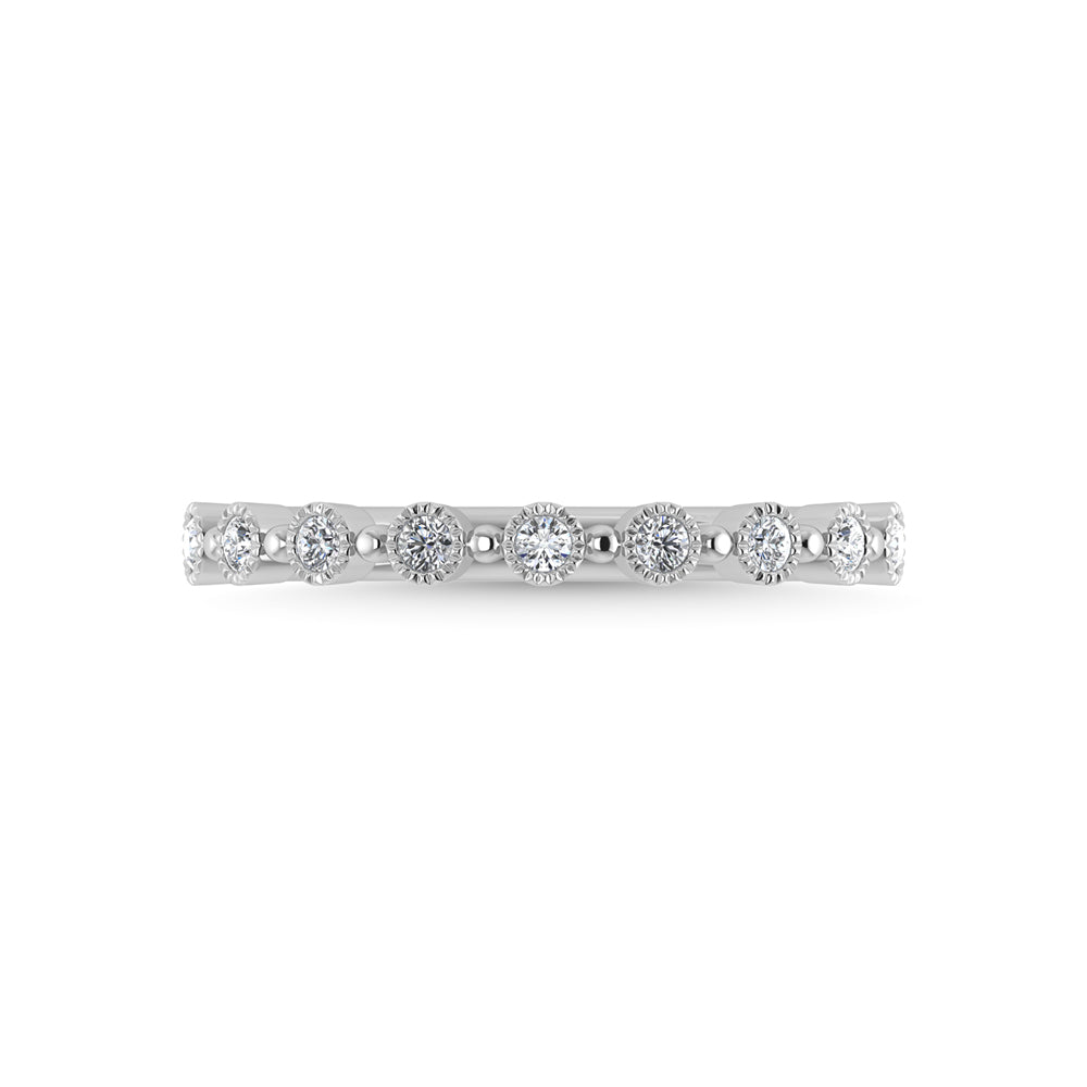 10K White Gold Diamond 1/10 Ct.Tw. Stackable Band