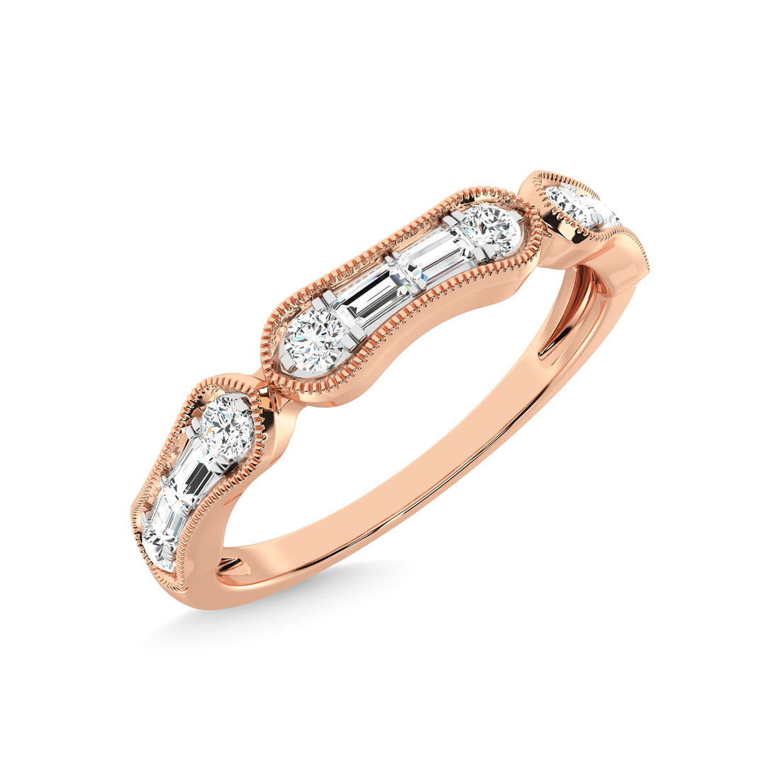 14K Rose Gold Diamond 1/4 Ct.Tw. Anniversary Ring