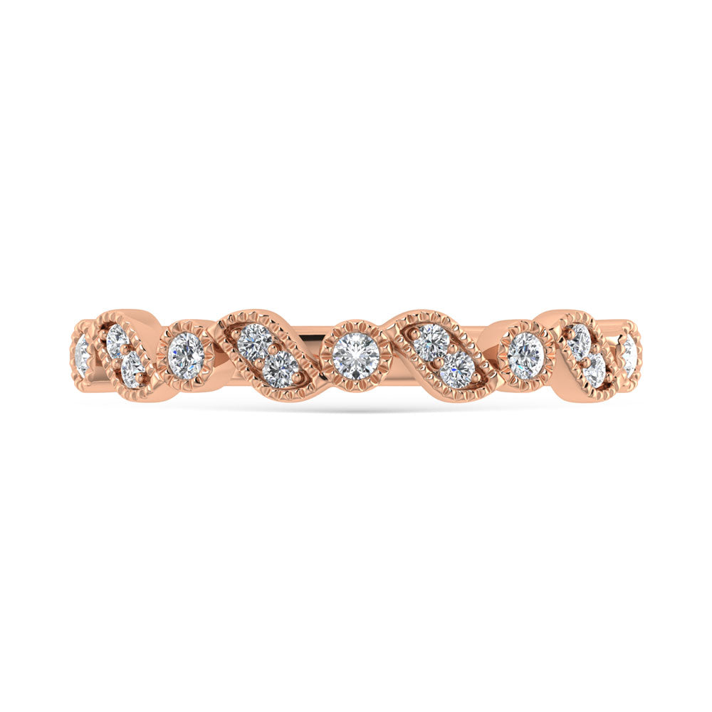 14K Rose Gold Diamond 1/8 Ct.Tw. Stackable Band