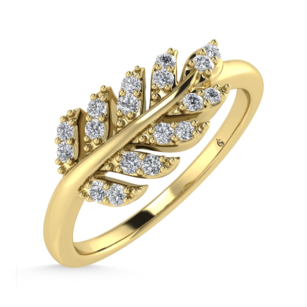 10K Yellow Gold Diamond 1/6 Ct.Tw. Fashion Ring