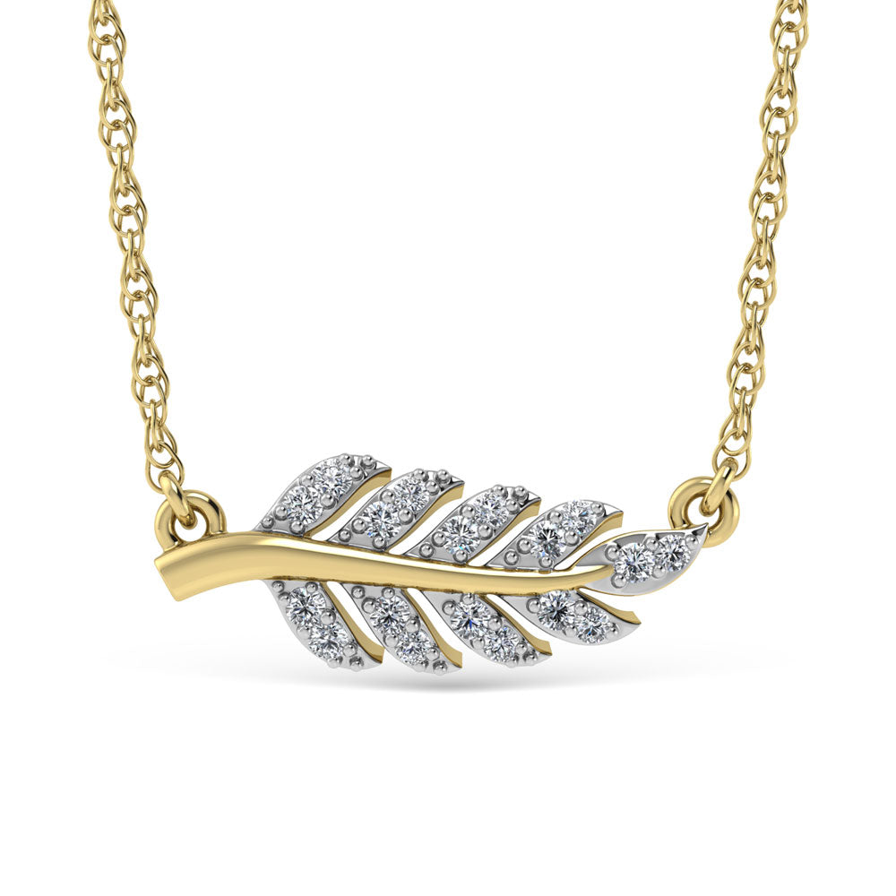 10K Yellow Gold Diamond 1/20 Ct.Tw. Fashion Necklace (18 inches)