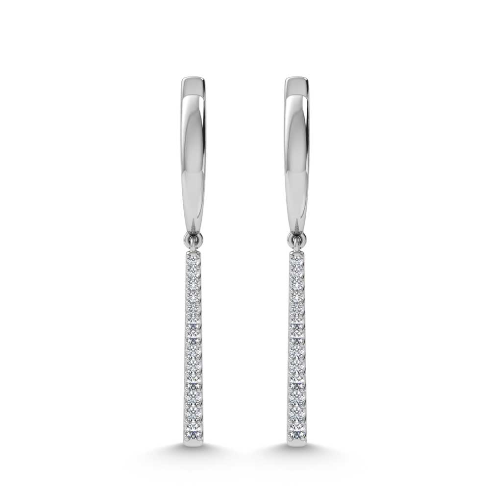 14K White Gold Diamond 1/4.Ct. Tw. Fashion Earrings