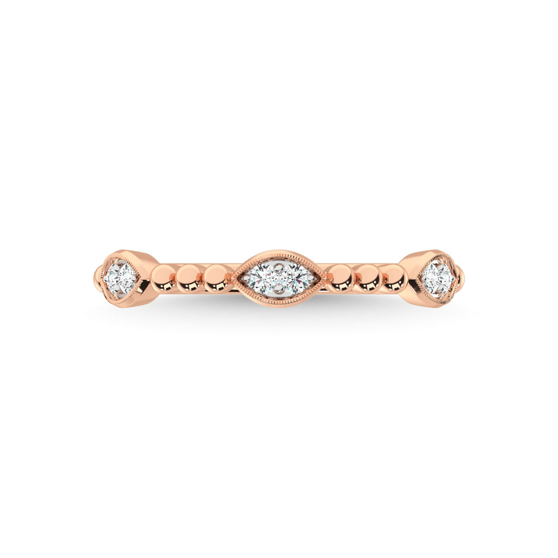 14K Rose Gold Diamond 1/10 Ct.Tw. Stackable Band