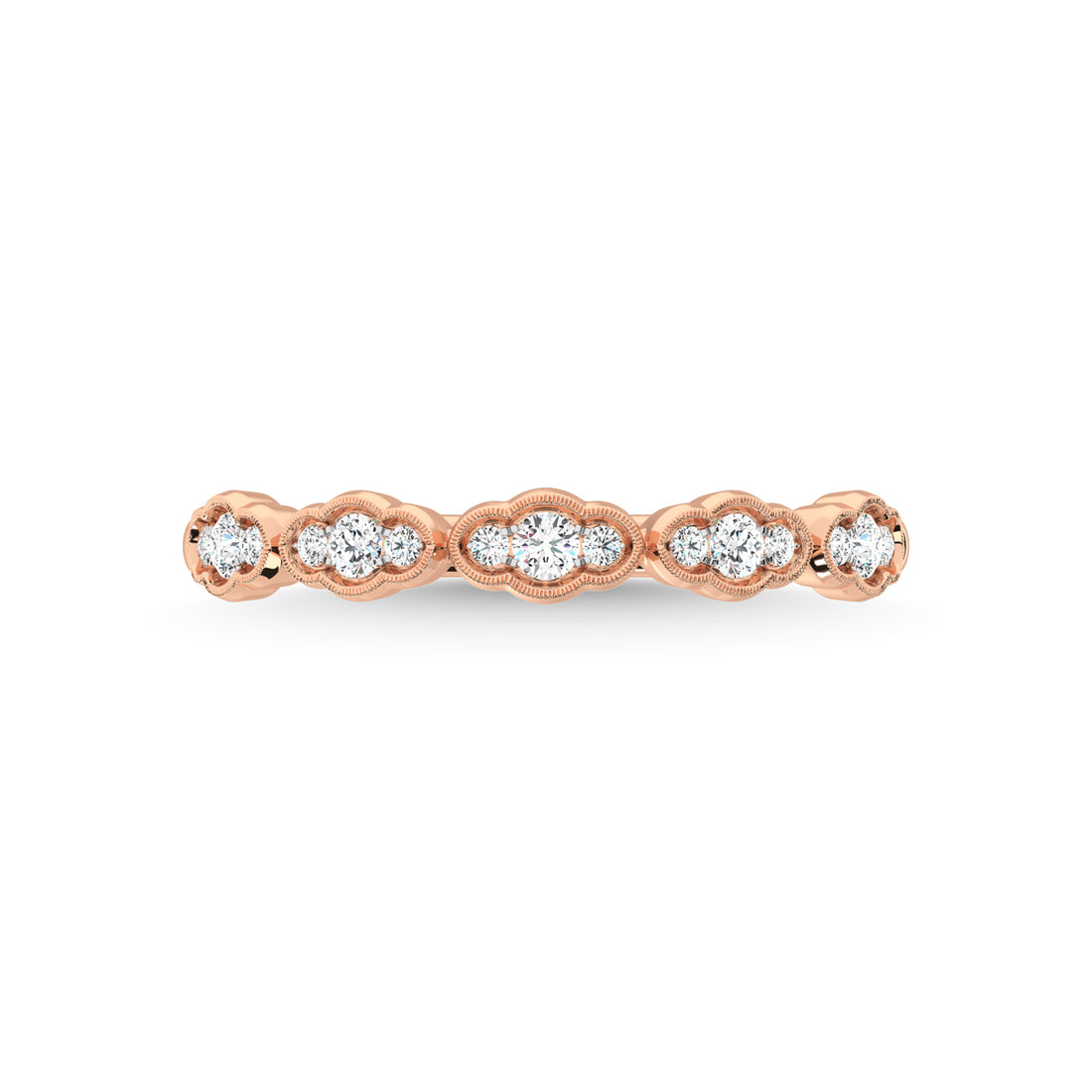 14K Rose Gold Diamond 1/5 Ct.Tw. Stackable Band