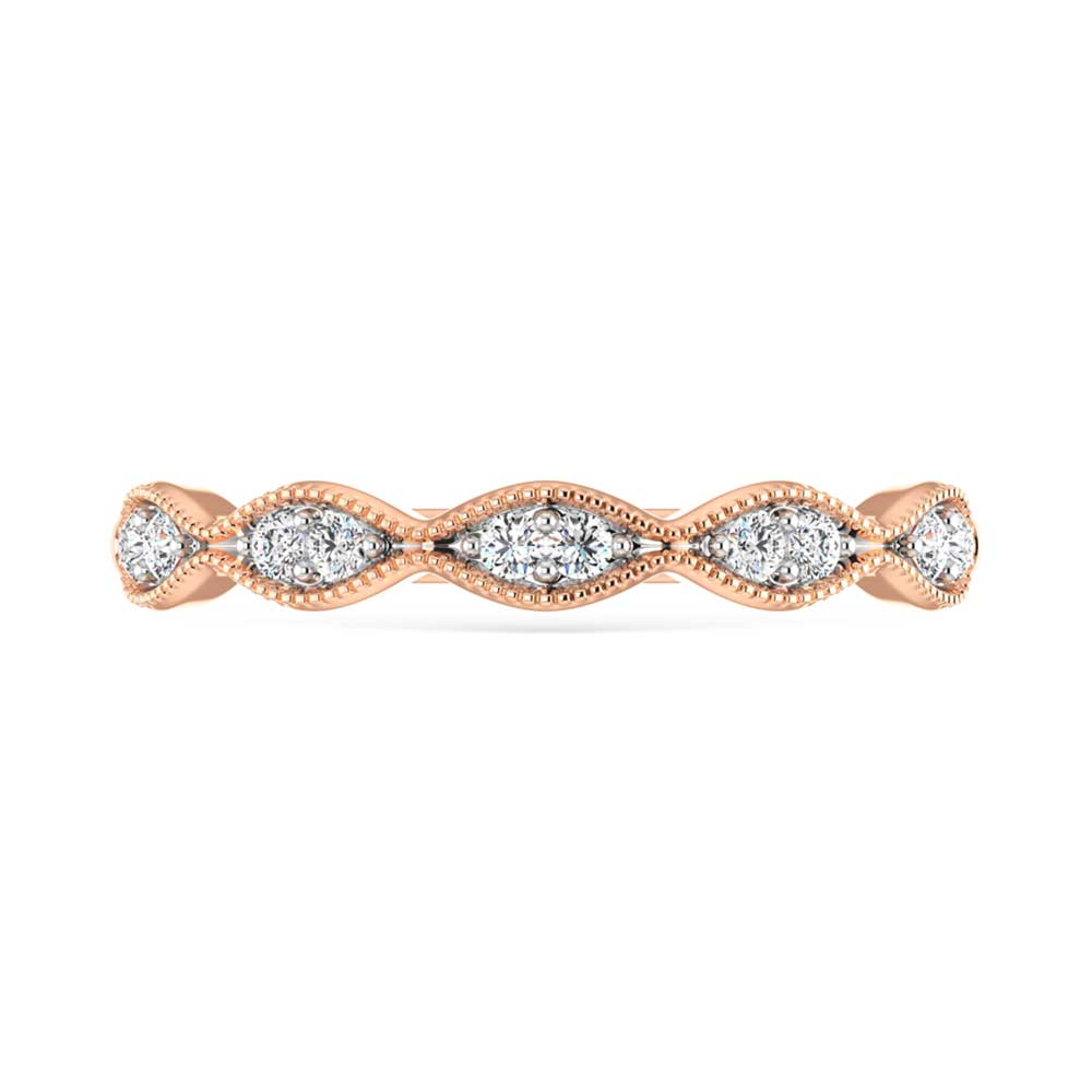 14K Rose Gold Diamond 1/6 Ct. Tw. Stackable Band