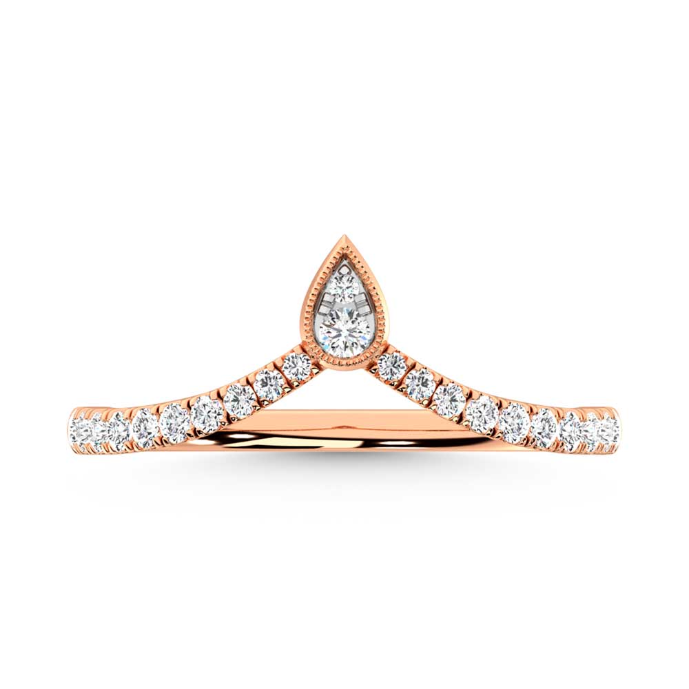 14K Rose Gold Diamond 1/4 Ct. Tw. Chevron Band