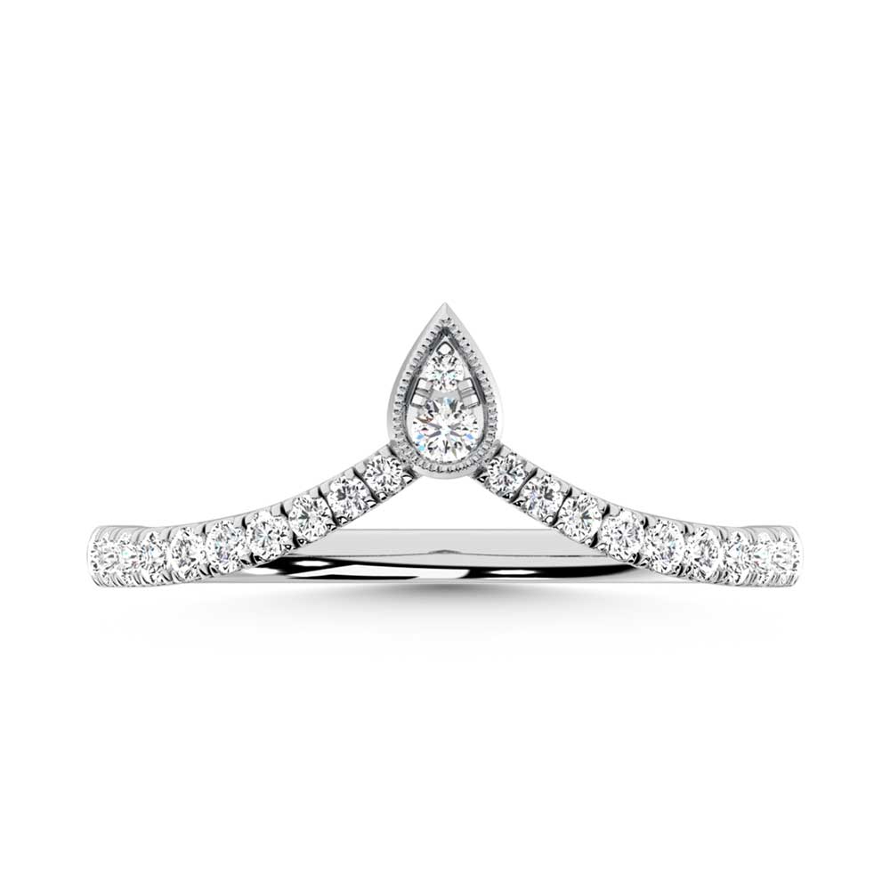 10K White Gold Diamond 1/4 Ct. Tw. Chevron Band