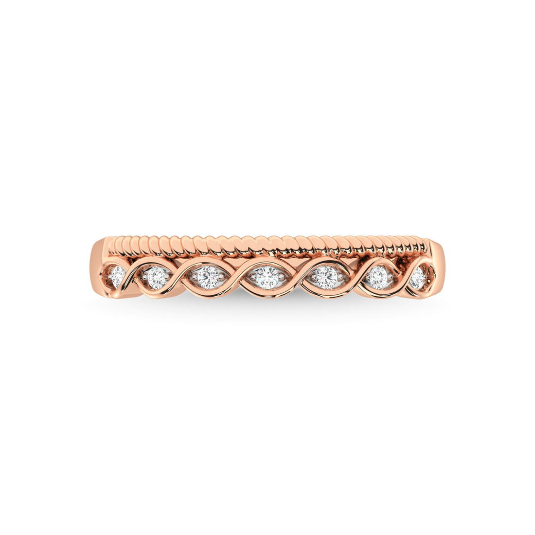 14K Rose Gold Diamond 1/20 Ct.Tw. Stackable Band