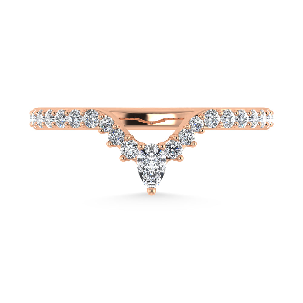 14K Rose Gold Diamond 1/3 Ct. Tw. Chevron Band