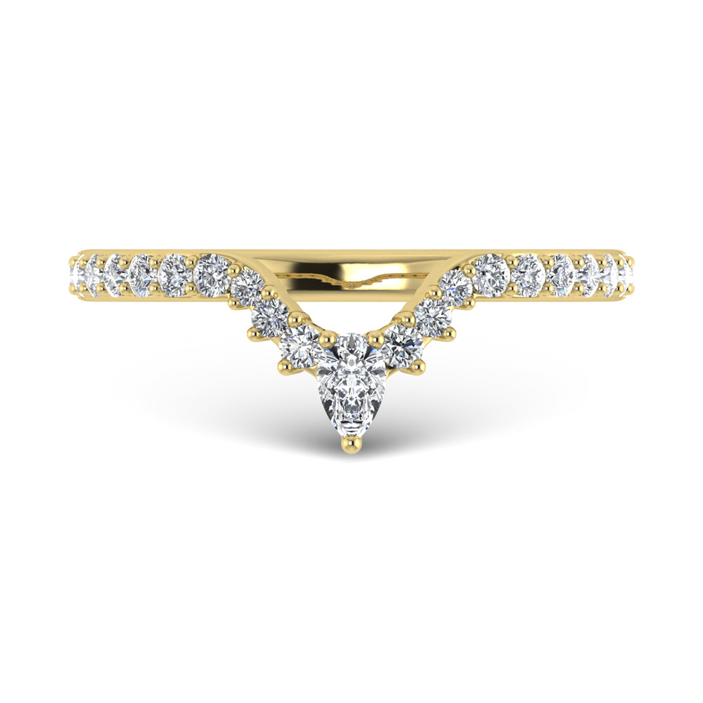 14K Yellow Gold Diamond 1/3 Ct. Tw. Chevron Band