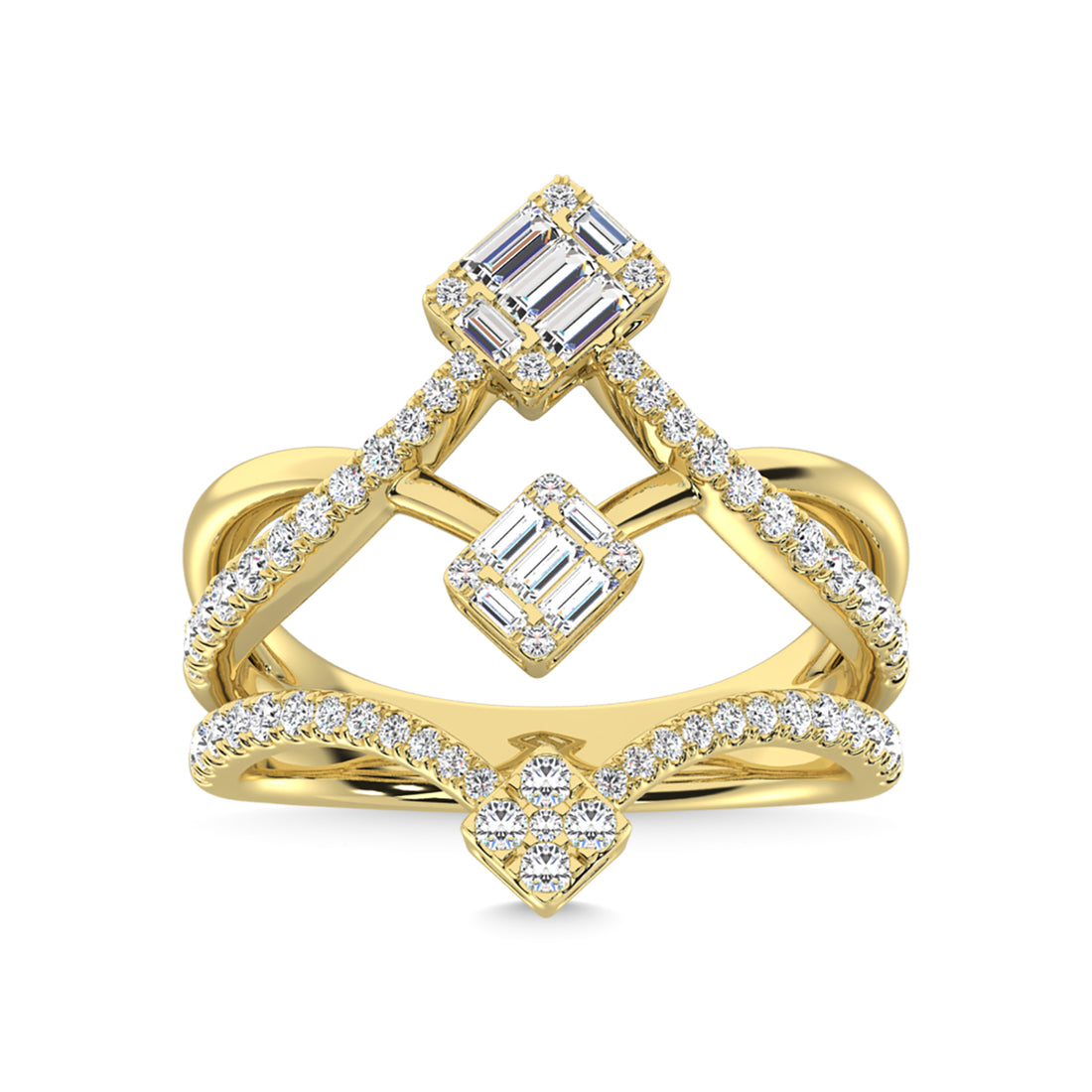 14K Yellow Gold Diamond 3/4 Ct.Tw. Fashion Ring