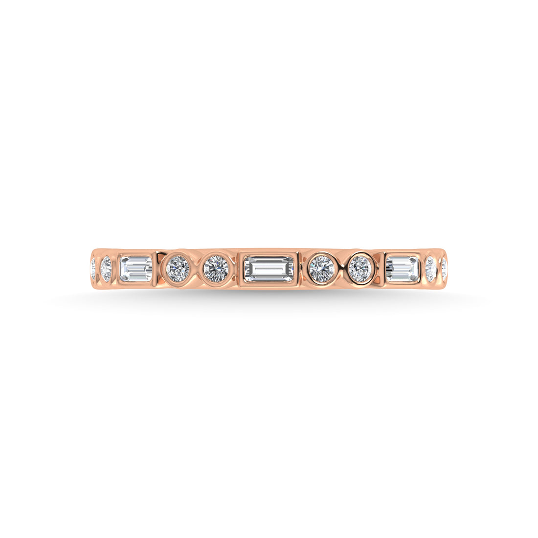 14K Rose Gold Diamond 1/4 Ct.Tw. Stackable Band