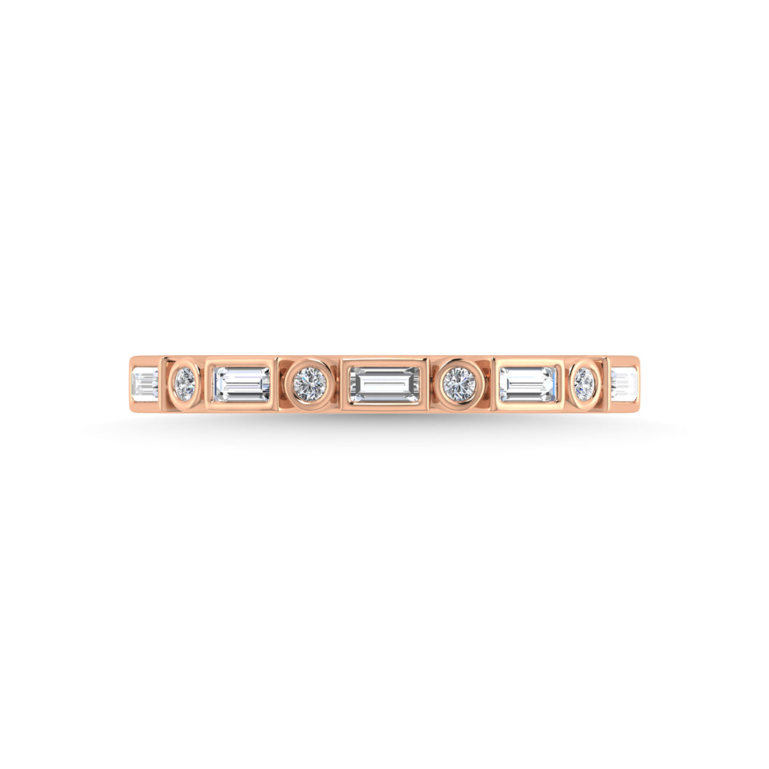 14K Rose Gold Diamond 1/4 Ct.Tw. Stackable Band