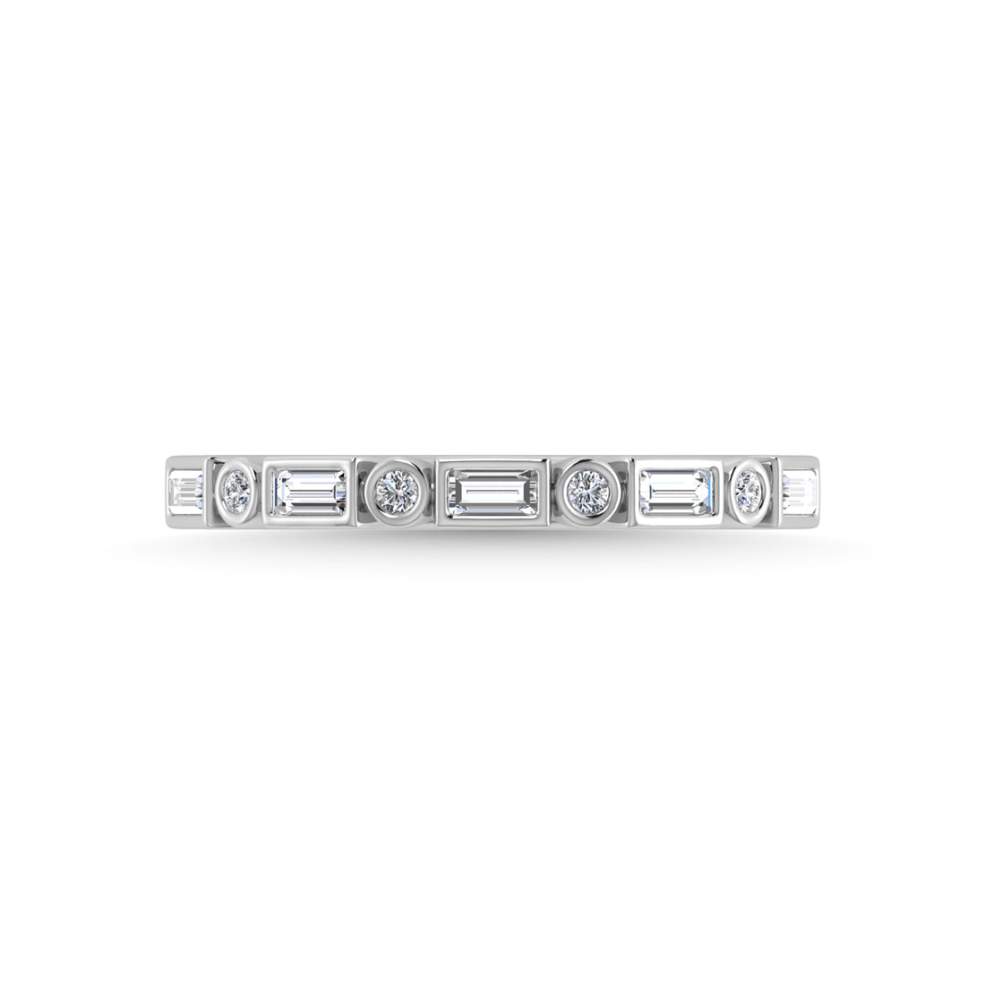 14K White Gold Diamond 1/4 Ct.Tw. Stackable Band