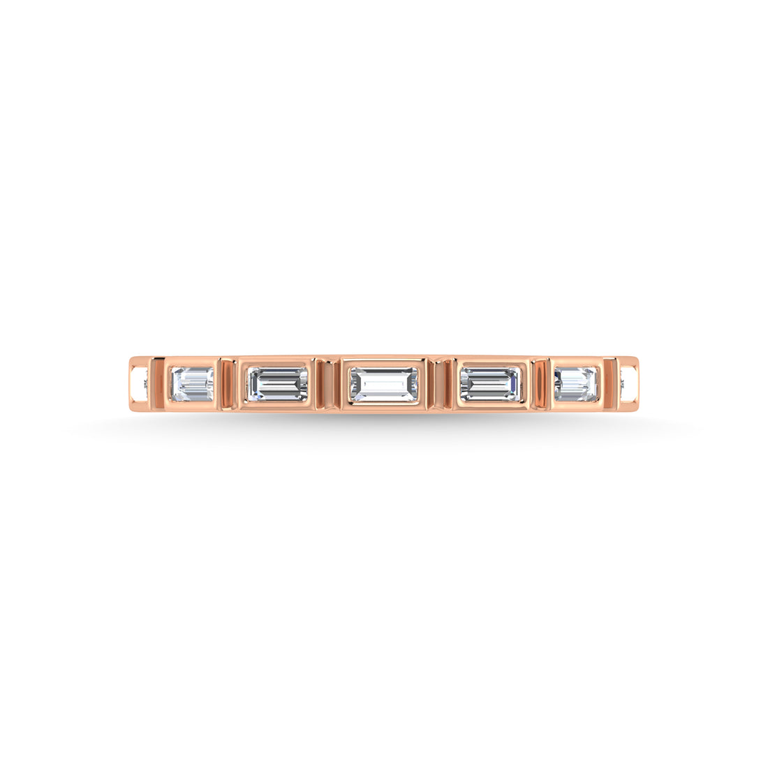 14K Rose Gold Diamond 1/4 Ct.Tw. Stackable Band